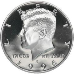1996 S [SILVER PROOF] Coins Kennedy Half Dollar Prices