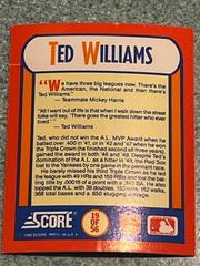 Ted Williams Baseball Cards 1990 Score the MVP's Prices