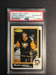 Mario Lemieux #I Hockey Cards 1986 O-Pee-Chee Box Bottoms Hand Cut Prices