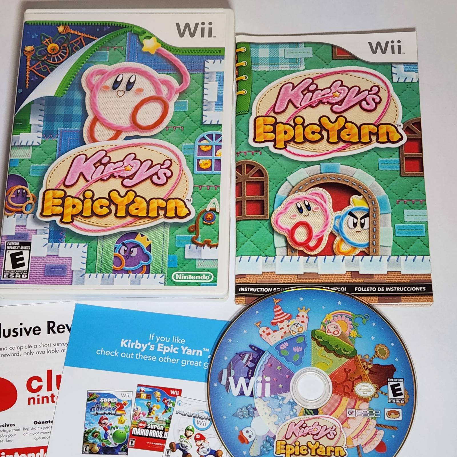 Kirby's Epic Yarn Item, Box, and Manual Wii