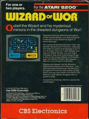 Wizard Of Wor - Back | Wizard of Wor Atari 5200