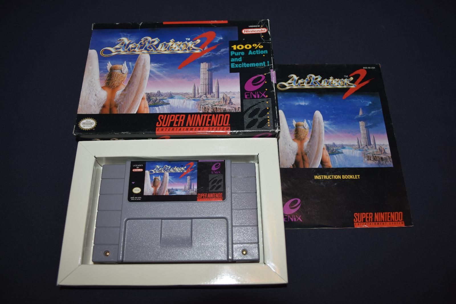 ActRaiser 2 Item, Box, and Manual Super Nintendo