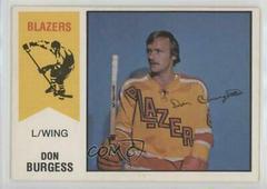 Don Burgess Hockey Cards 1974 O-Pee-Chee WHA Prices