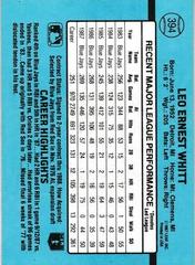 Back Of Card | Ernie Whitt Baseball Cards 1988 Donruss
