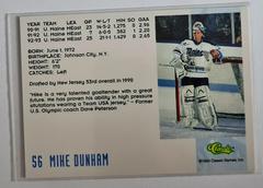 Backside | Mike Dunham Hockey Cards 1993 Classic Draft Stars