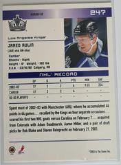 Backside | Jared Aulin [Action] Hockey Cards 2003 ITG Toronto Star