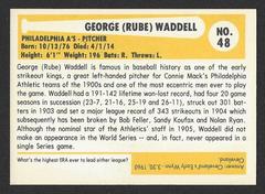 Backside | Rube Wadell Baseball Cards 1980 Baseball Immortals