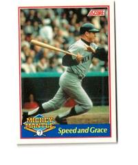 Speed and Grace [Autograph D. G. Only] #5 Baseball Cards 1991 Score Mickey Mantle Prices