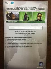 Exclusive Content Insert | Splinter Cell: Blacklist [Special Edition] Wii U