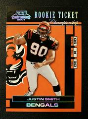 Justin Smith [Championship Ticket] #141 Football Cards 2001 Playoff Contenders Prices