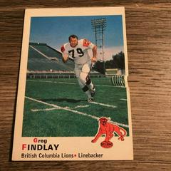Greg Findlay Football Cards 1970 O Pee Chee CFL Prices