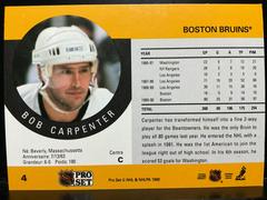 Back | Bob Carpenter Hockey Cards 1990 Pro Set