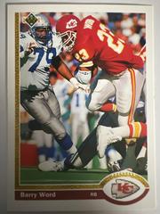 Barry Word #40 Football Cards 1991 Upper Deck Prices