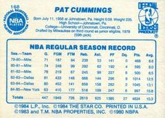 Back Side | Pat Cummings Basketball Cards 1986 Star