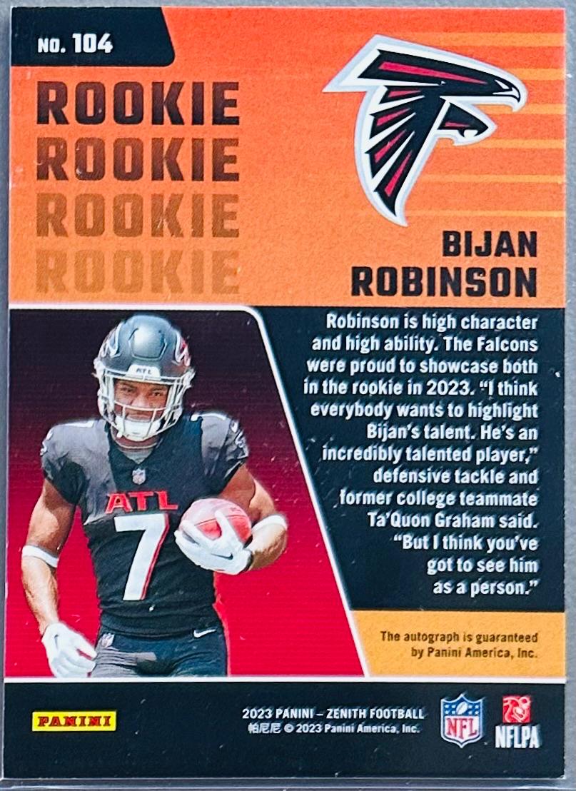 Bijan Robinson [Red Zone] #104 Prices [Rookie] | 2023 Panini Zenith ...