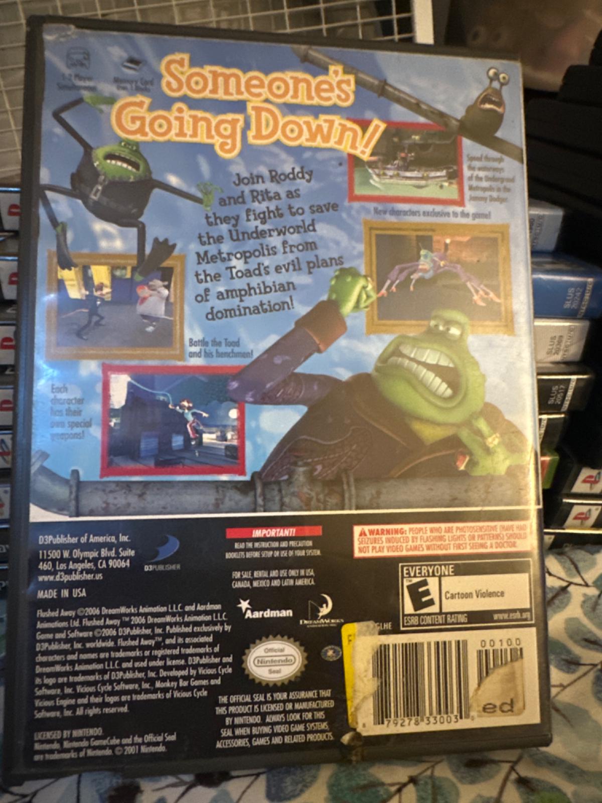 Flushed Away Item, Box, and Manual Gamecube