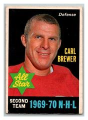 Carl Brewer [Black Bottom Print] Hockey Cards 1970 O-Pee-Chee Prices