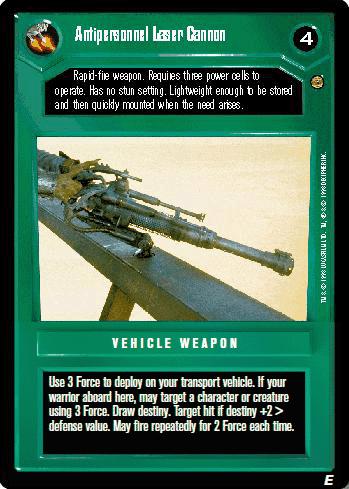 Antipersonnel Laser Cannon [Limited] Star Wars CCG Jabba's Palace