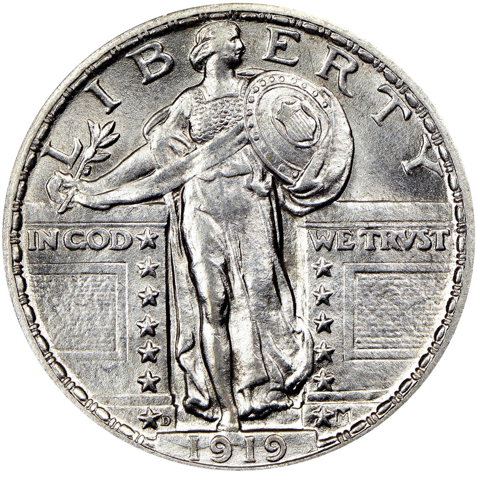 1919 D Coins Standing Liberty Quarter