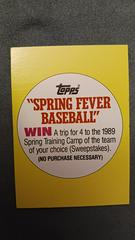 Spring Fever Baseball Sweepstakes #NNO Baseball Cards 1990 Topps Big Baseball Prices