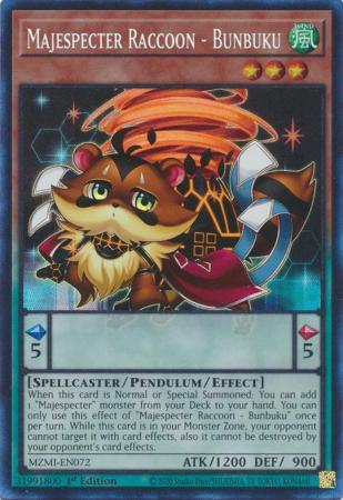 Majespecter Raccoon - Bunbuku [Collector's Rare] MZMI-EN072 YuGiOh Maze of Millennia