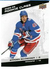 Braden Schneider #RC-12 Hockey Cards 2022 Upper Deck Rookie Class Prices