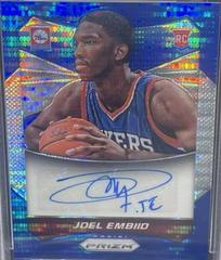 Joel Embiid [Prizms Blue Pulsar] #79 Basketball Cards 2014 Panini Prizm Autographs Prices