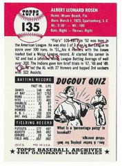 Back | Al Rosen Baseball Cards 1991 Topps Archives 1953