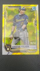 Christian Yelich [Yellow] #22 Baseball Cards 2021 Bowman Chrome Sapphire Prices