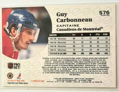 Backside | Guy Carbonneau [French] Hockey Cards 1992 Pro Set