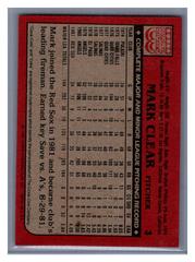 Back | Mark Clear Baseball Cards 1982 Coca Cola