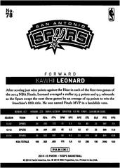 Back Of Card | Kawhi Leonard Basketball Cards 2014 Panini Hoops