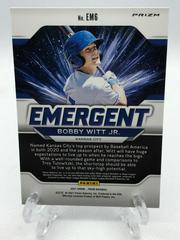 Back Of Card | Bobby Witt Jr Baseball Cards 2021 Panini Prizm Emergent