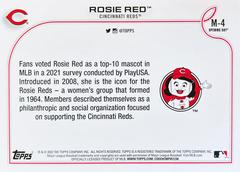 Card Back | Rosie Red Baseball Cards 2022 Topps Opening Day Mascots