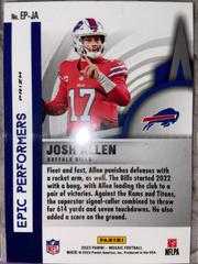 Back Of Card | Josh Allen [Green Mosaic PRIZM] Football Cards 2023 Panini Mosaic Epic Performers