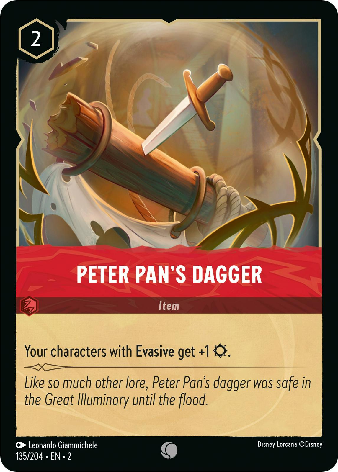 Peter Pan's Dagger [Foil] #135 Lorcana Rise of the Floodborn