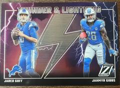 Jared Goff / Jahmyr Gibbs #8 Football Cards 2023 Panini Zenith Thunder and Lightning Prices