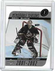 Sean Burke #241 Hockey Cards 2002 Upper Deck Prices