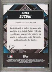 Card Back | Seiya Suzuki [Purple] Baseball Cards 2022 Topps Fire