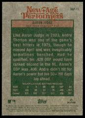 Back | Aaron Judge Baseball Cards 2024 Topps Heritage New Age Performer