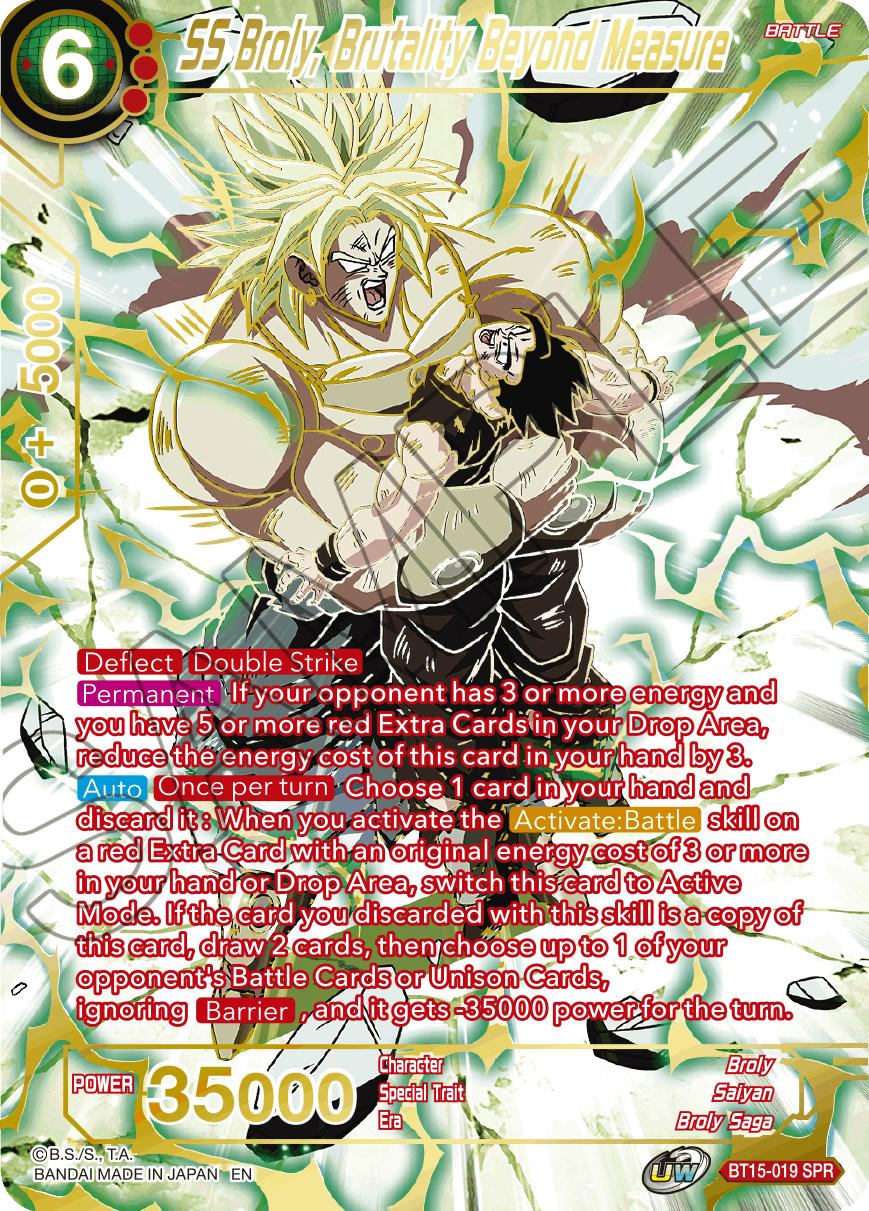 SS Broly, Brutality Beyond Measure [SPR Foil] BT15-019 Dragon Ball Super Saiyan Showdown