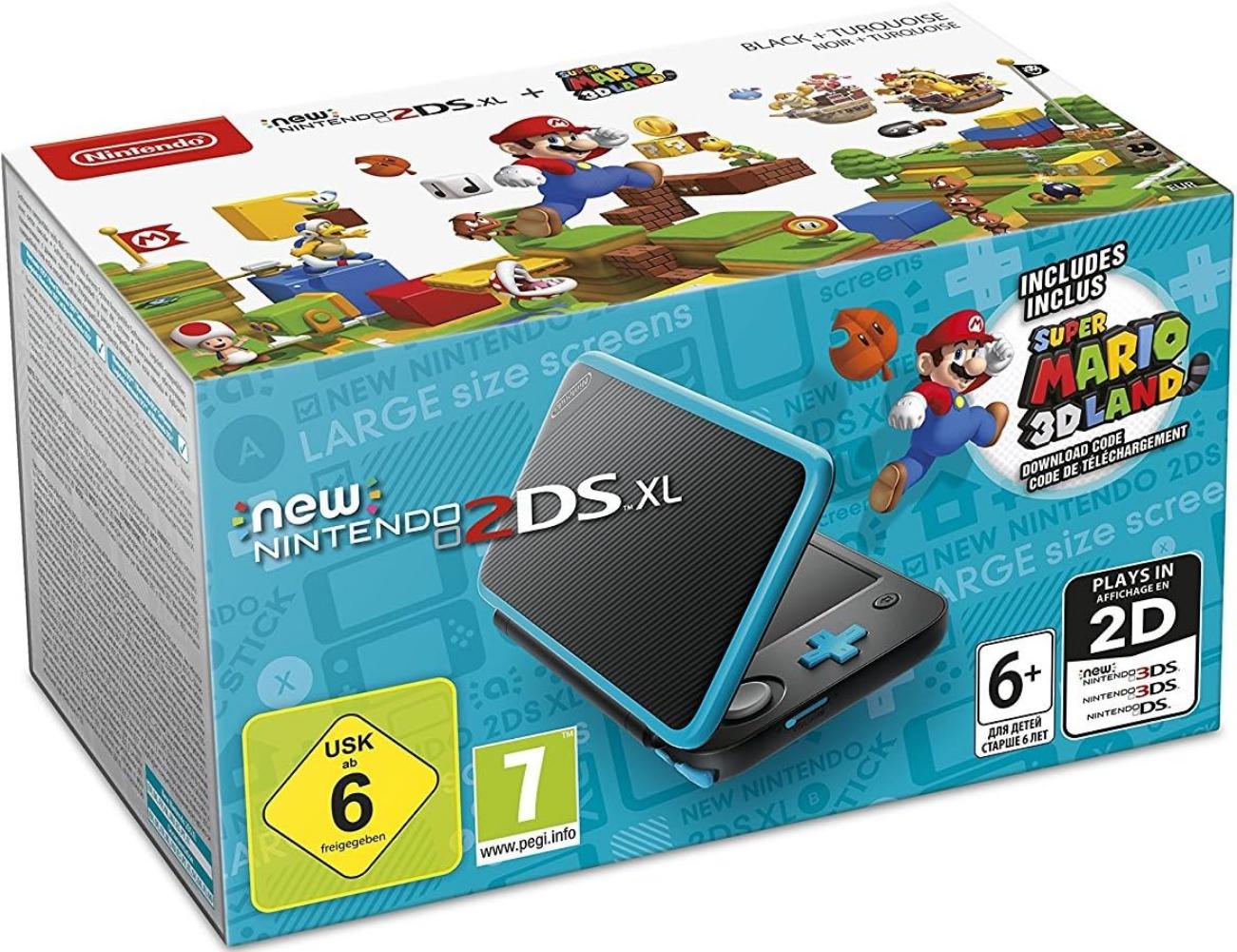 New Nintendo 2DS XL Black + Turquoise [Super Mario 3D Land Pre-installed] PAL Nintendo 3DS