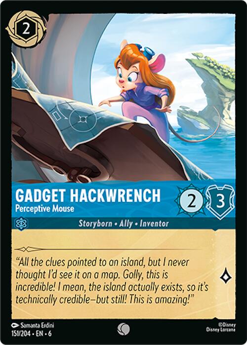 Gadget Hackwrench - Perceptive Mouse #151 Lorcana Azurite Sea