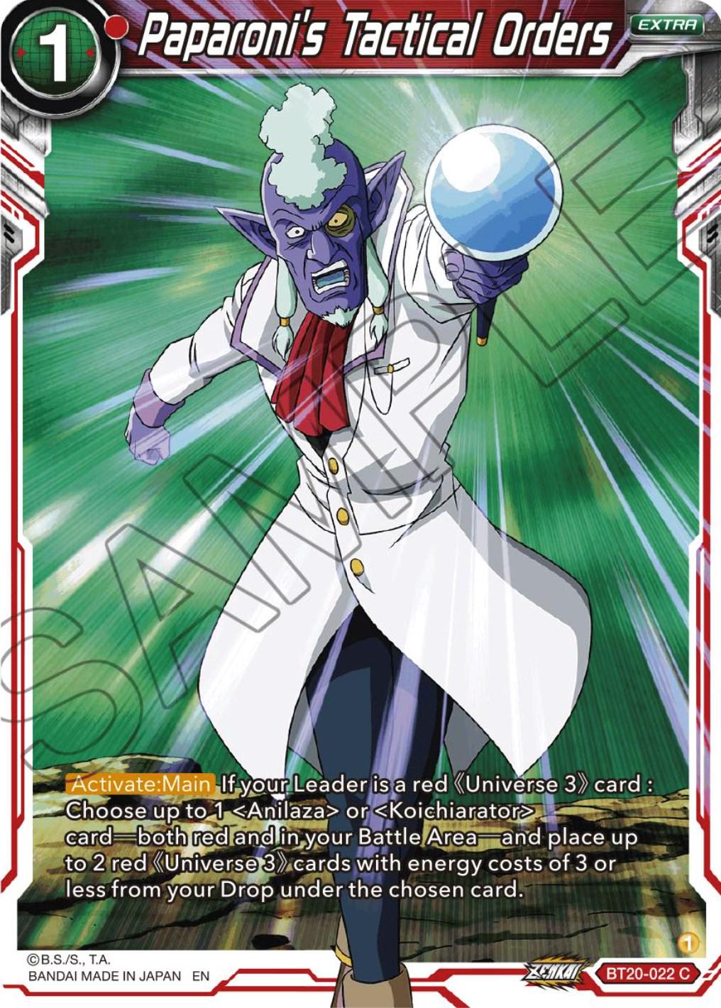 Paparoni's Tactical Orders [Foil] BT20-022 Dragon Ball Super Power Absorbed