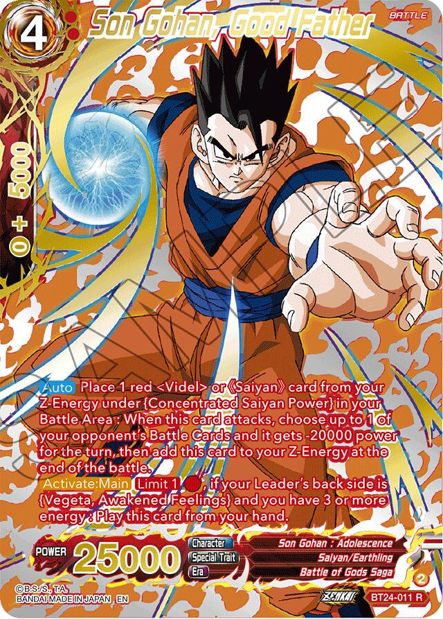 Son Gohan, Good Father [Collector Booster Gold Foil] BT24-011 Dragon Ball Super Beyond Generations