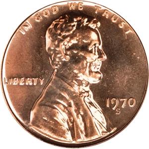 1970 S [FS-107] Coins Lincoln Memorial Penny