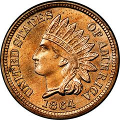 1864 [BRONZE TYPE 3] Coins Indian Head Penny Prices