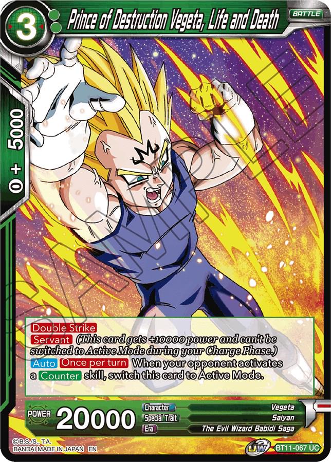 Prince of Destruction Vegeta, Life and Death BT11-067 Dragon Ball Super Vermilion Bloodline