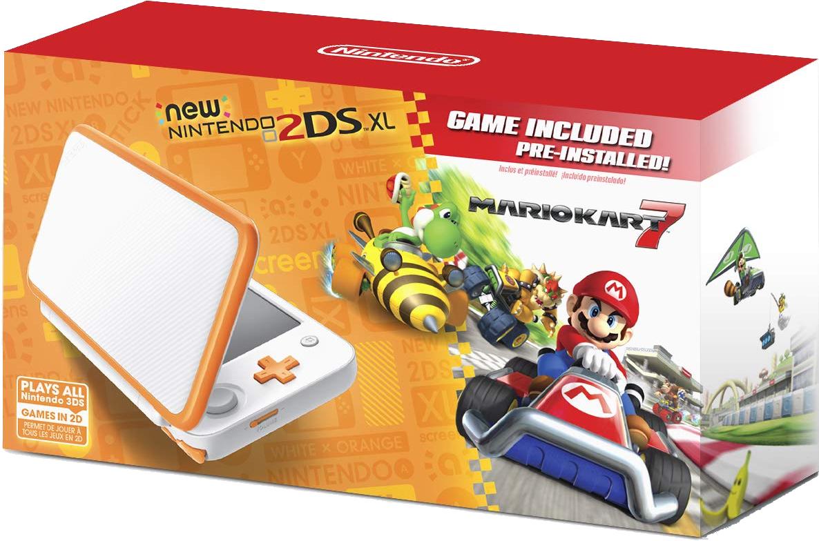 New Nintendo 2DS XL White + Orange [Mario Kart 7 Pre-installed] Nintendo 3DS