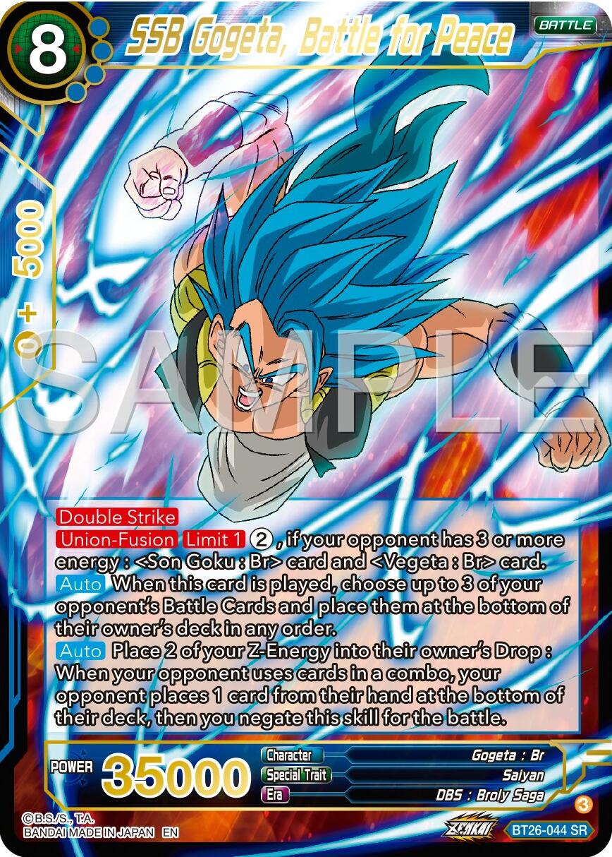 SSB Gogeta, Battle for Peace BT26-044 Dragon Ball Super Ultimate Advent